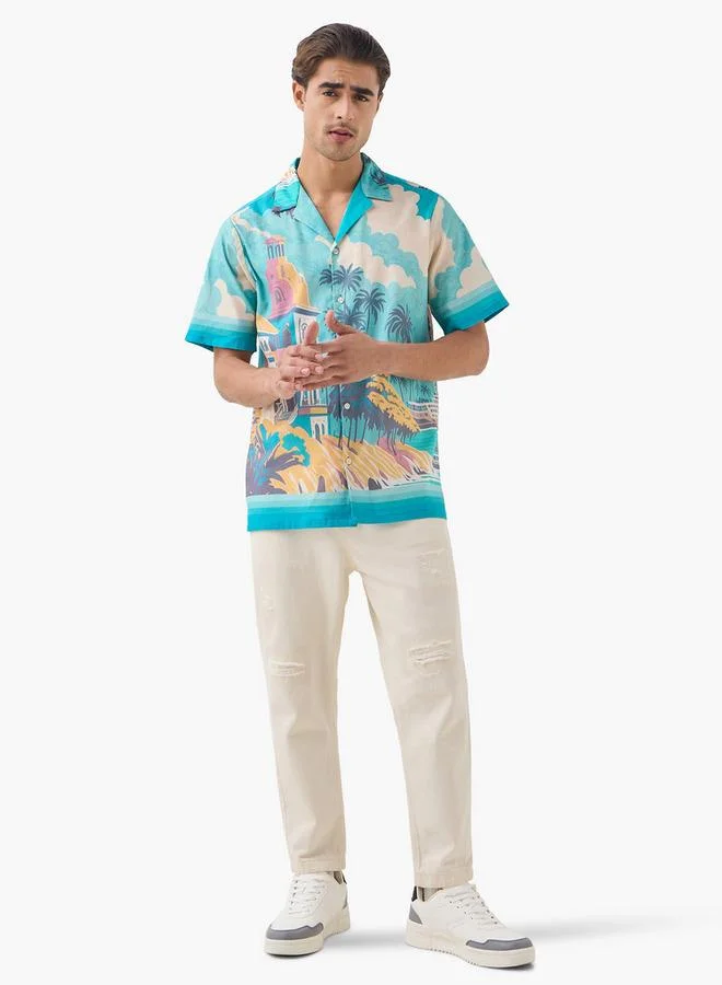 سبلاش فيڤ قميص بطبعة جرافيك بأكمام قصيرة