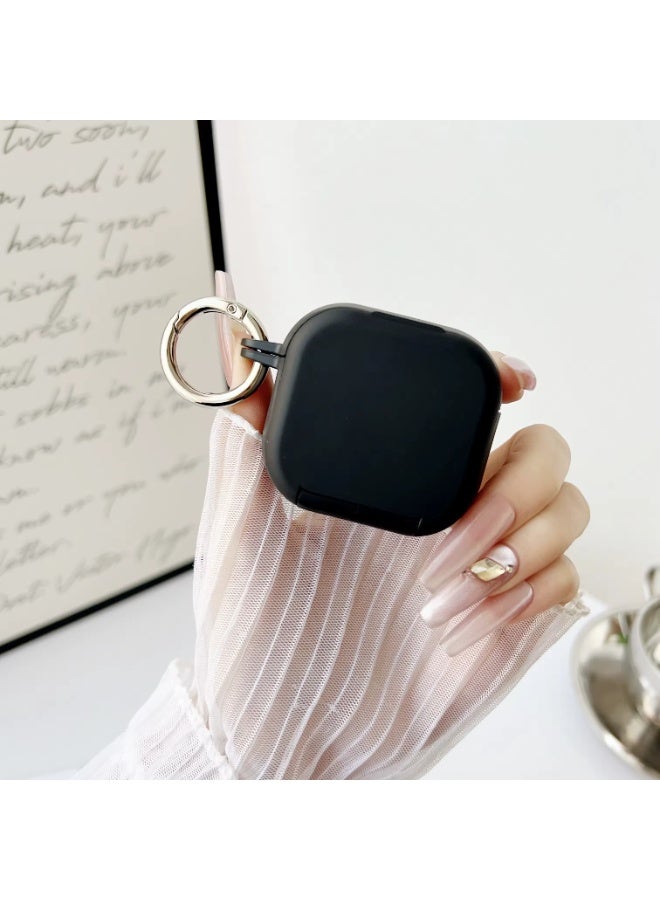 Mirror Earphone Case with for Airpods 4 Touch Design Protective Case with Hand Strap, Drop-Resistant, Shockproof (black) - Image 1