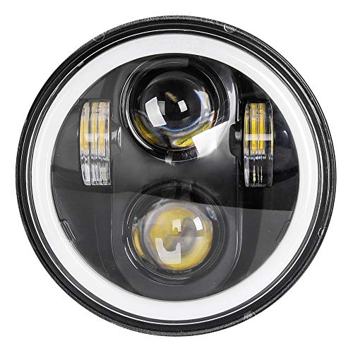 Zmoon 5 3/4 5.75 Inch LED Headlight for Motorcycle, Compatible with Harley Davidson Sportster Iron 883 Dyna Street Bob Super Wide Glide Low Rider Night Rod Train Softail, IP67 Waterproof, 1PCS - Image 1