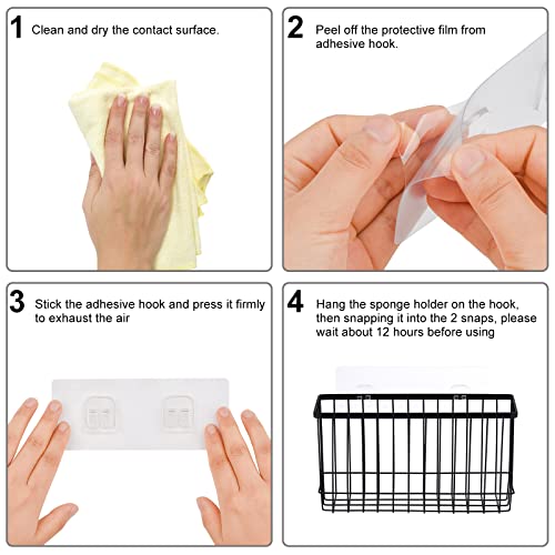 TopLife منظم رف لصق باب الحائط من توبلايف للمطبخ، بدون حفر، أسود - Image 4