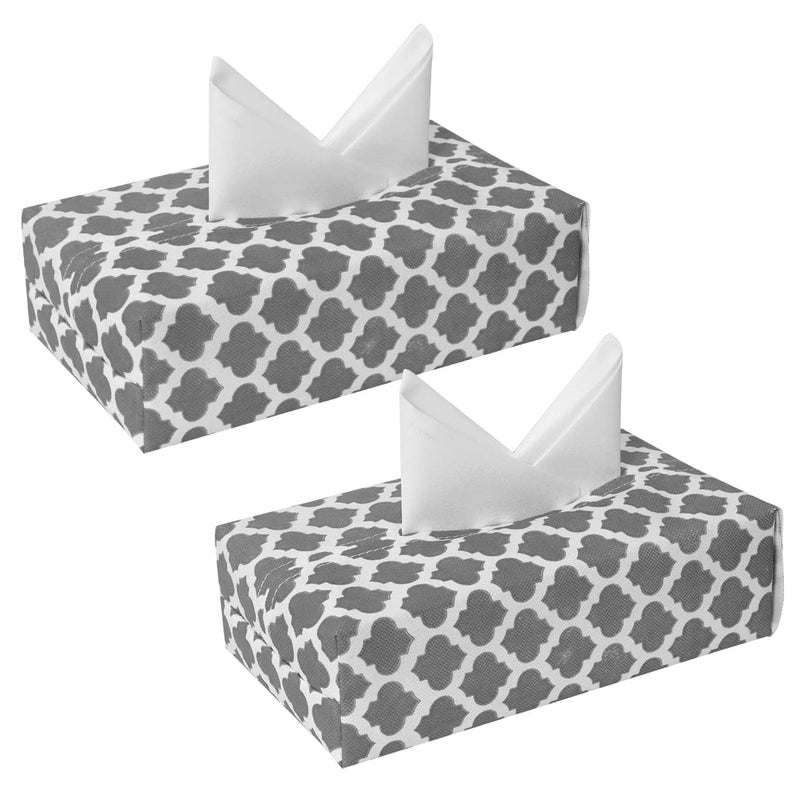 PrettyKrafts Tissue Paper Box Cover Rectangular Shape Napkin Holder use for car,Home and Office, (Pack of 2), Qtr Grey - Image 1