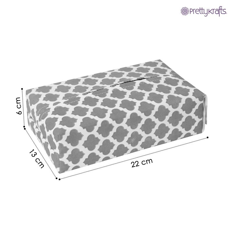 PrettyKrafts Tissue Paper Box Cover Rectangular Shape Napkin Holder use for car,Home and Office, (Pack of 2), Qtr Grey - Image 5