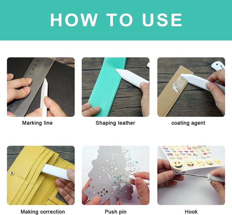 Enjoy Myself 7pcs Bone folder and Scoring Tool, Paper Folding Tool, Bone Origami Creaser for Scrapbooking Card Making - Image 4