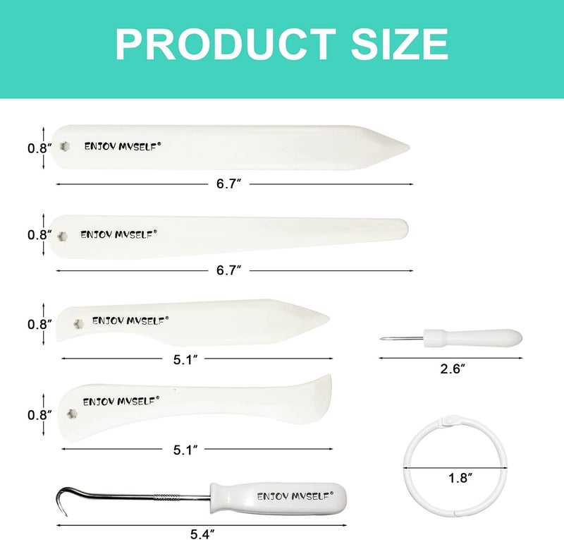 Enjoy Myself 7pcs Bone folder and Scoring Tool, Paper Folding Tool, Bone Origami Creaser for Scrapbooking Card Making - Image 3