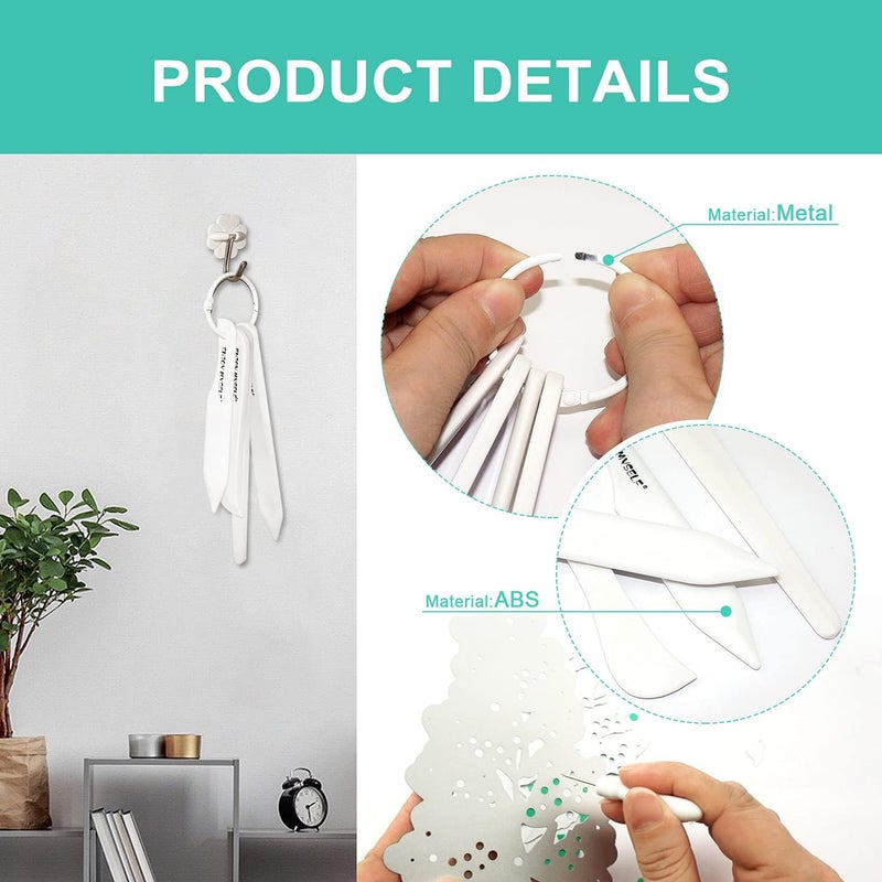 Enjoy Myself 7pcs Bone folder and Scoring Tool, Paper Folding Tool, Bone Origami Creaser for Scrapbooking Card Making - Image 2