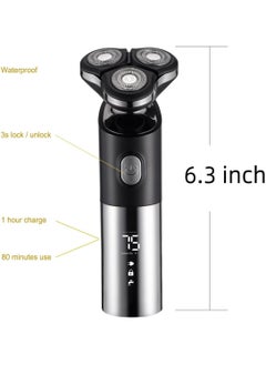 Denx Electric Razor for Men Rechargeable Portable Shaver Rotary with USB Cordless Face Shaver Grooming Kit for Shaving DX1368  - Image 2
