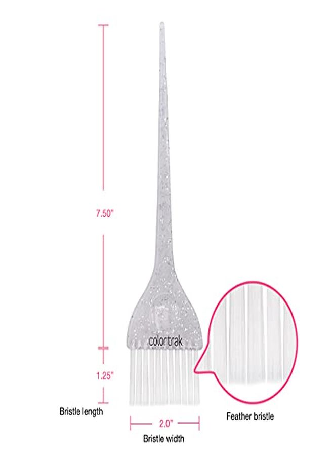 Colortrak 2 Piece Galaxy Glitter Hair Color Brushes For Highlighting And Coloring Large Sections Of Hair 1 X 2.5 Inch Wide Brush With Soft Bristles 1 X 3 Inch Extra Wide Brush With Stiff Bristles - Image 5