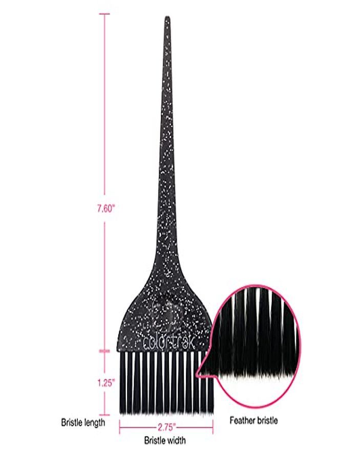 Colortrak 2 Piece Galaxy Glitter Hair Color Brushes For Highlighting And Coloring Large Sections Of Hair 1 X 2.5 Inch Wide Brush With Soft Bristles 1 X 3 Inch Extra Wide Brush With Stiff Bristles - Image 4