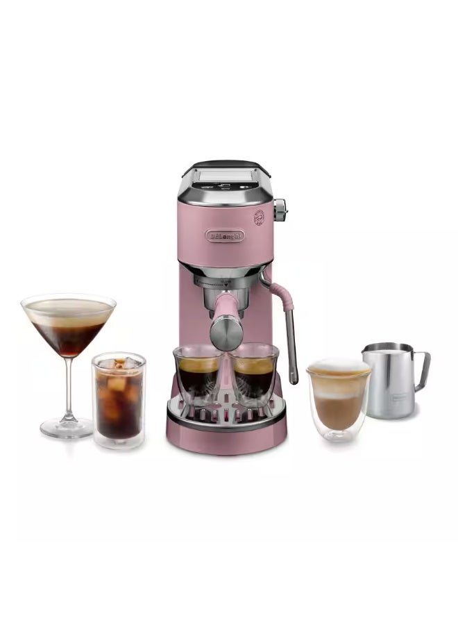 De'Longhi  - EC890.PI Barista Duo Dedica Coffee Machine with Pump, Espresso & Cold Brew – Manual Machine with Latte Art Steam Bar – Touchscreen – 1450W – PINK – EC890.PI - Image 1