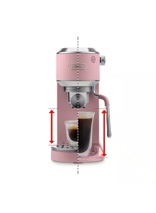 De'Longhi  - EC890.PI Barista Duo Dedica Coffee Machine with Pump, Espresso & Cold Brew – Manual Machine with Latte Art Steam Bar – Touchscreen – 1450W – PINK – EC890.PI - Image 2
