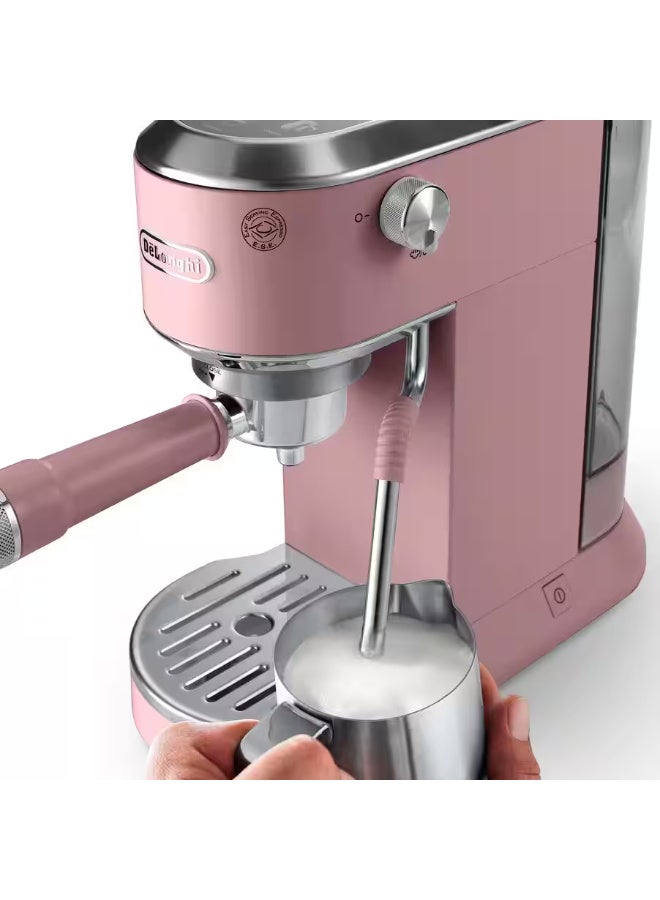 De'Longhi  - EC890.PI Barista Duo Dedica Coffee Machine with Pump, Espresso & Cold Brew – Manual Machine with Latte Art Steam Bar – Touchscreen – 1450W – PINK – EC890.PI - Image 4