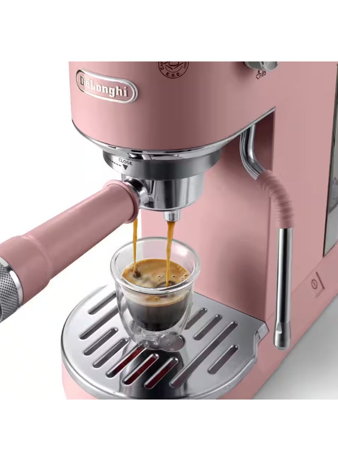 De'Longhi  - EC890.PI Barista Duo Dedica Coffee Machine with Pump, Espresso & Cold Brew – Manual Machine with Latte Art Steam Bar – Touchscreen – 1450W – PINK – EC890.PI - Image 5