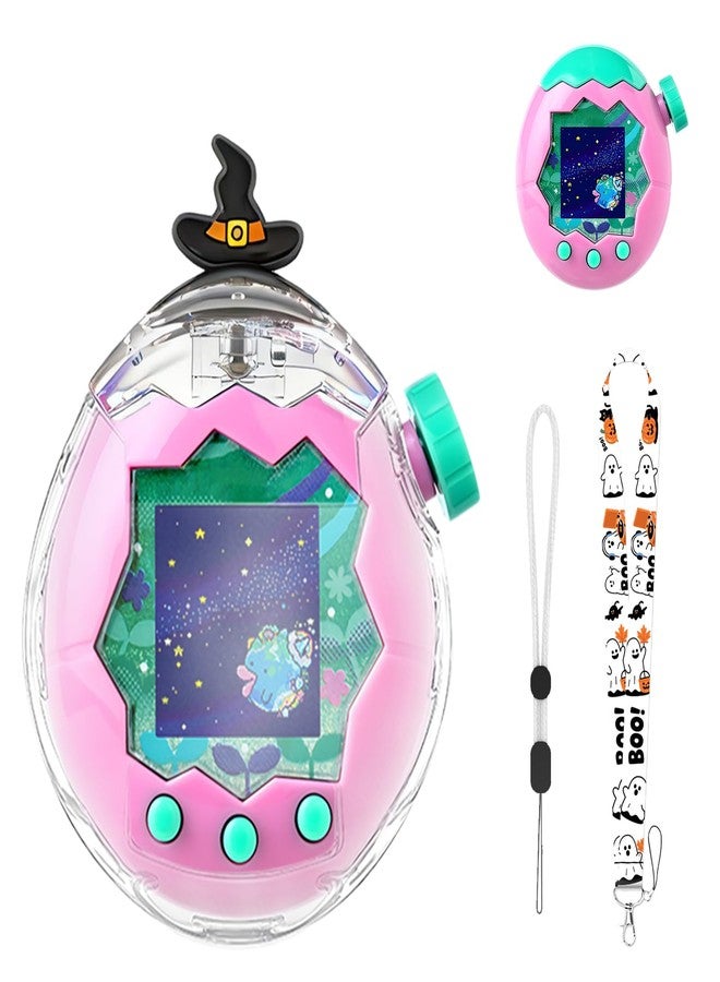 Oshmirian Case for Tamagotchi Paradise - PC Protective Hard Shell with Cute Cartoon Cover & Detachable Halloween Lanyard,Durable Protective Housing for Tamagotchi Paradise Virtual Pet Machine[Wizard Hat] - Image 1