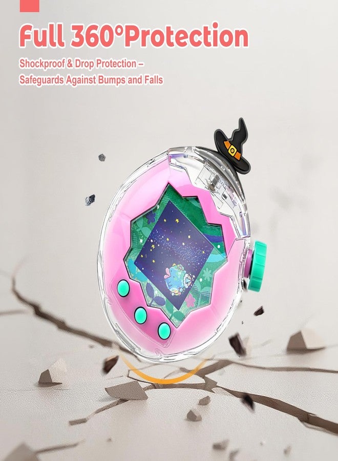 Oshmirian Case for Tamagotchi Paradise - PC Protective Hard Shell with Cute Cartoon Cover & Detachable Halloween Lanyard,Durable Protective Housing for Tamagotchi Paradise Virtual Pet Machine[Wizard Hat] - Image 4