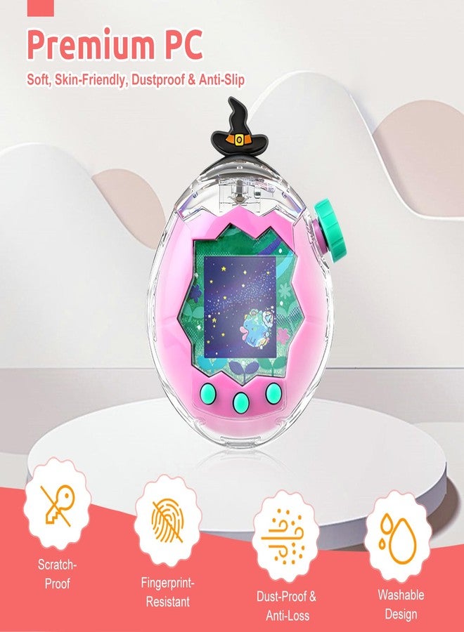 Oshmirian Case for Tamagotchi Paradise - PC Protective Hard Shell with Cute Cartoon Cover & Detachable Halloween Lanyard,Durable Protective Housing for Tamagotchi Paradise Virtual Pet Machine[Wizard Hat] - Image 3