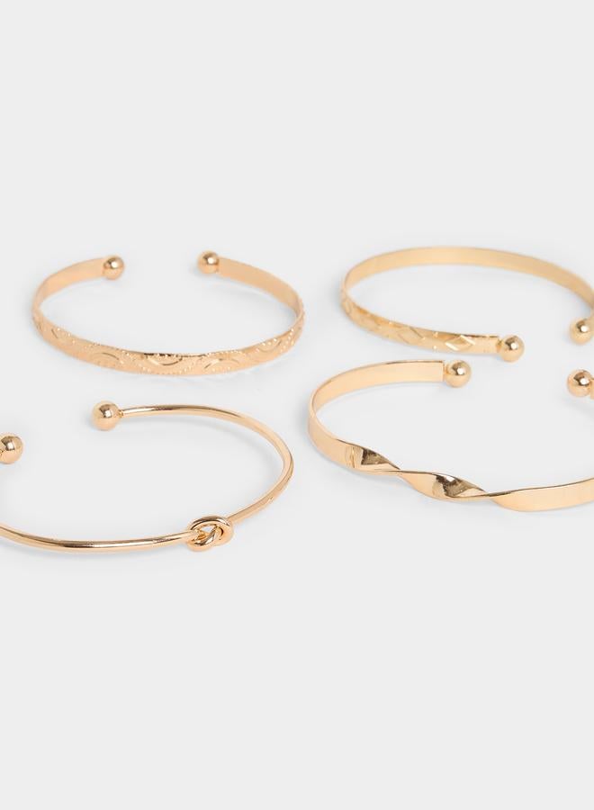ستايلي طقم مكون من 7 أساور بانغل ذهبية - Image 4