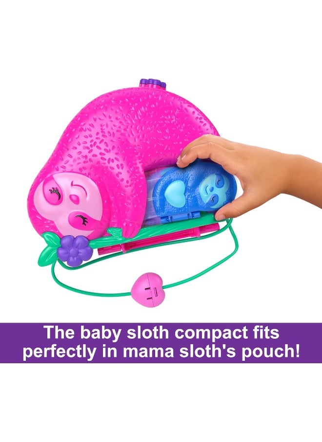 Polly Pocket - Polly Pocket Sloth Family 2-in-1 Compact Playset with 2 Micro Dolls - Image 1