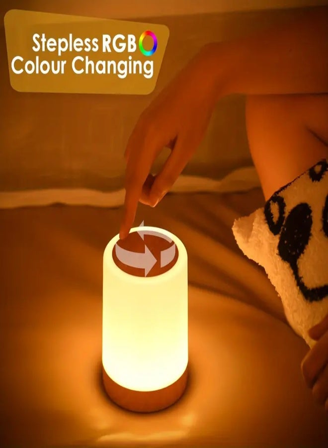 ارواق إضاءة ليلية LED تعمل باللمس، شحن USB، إضاءة مكتب قابلة للتعتيم، وضع متعدد الألوان، مؤقت، إضاءة بجانب السرير محمولة مناسبة لغرف النوم وغرف المعيشة والتخييم، إضاءة ليلية لسطح المكتب، إضاءة بجانب السرير، إضاءة مكتب غرفة النوم، إضاءة متغيرة اللون - Image 1