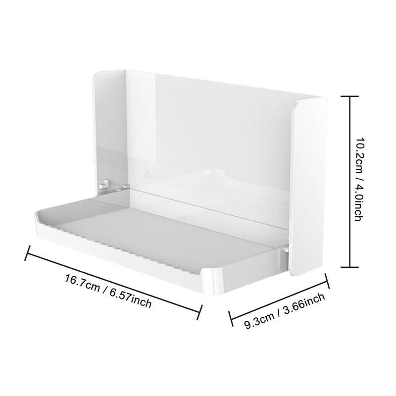 MONOSUGO Small Floating Wall Shelf, Foldable Adhesive Mini Shelf for Phone, Remote, Earphone - Home, Office, White (1 Pcs) - Image 2
