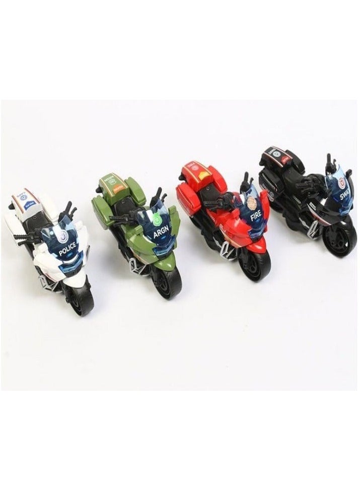 SWAT Police Motorcycle, Pull Back Motorcycle Toy, 1:12 Scale Motorcycle Model for Kids, Pull Back Motorcycle - Emergency Vehicle Design Toys (Black) - Image 3