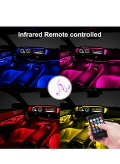KASTWAVE Car LED Interior Lights 4PCS 48 LED Interior Lights DC 12V Multicolor Music Car Strip Light Under Dash Lighting Kit with Sound Active Function and Wireless Remote Control Car Interior Accessories  - Image 3