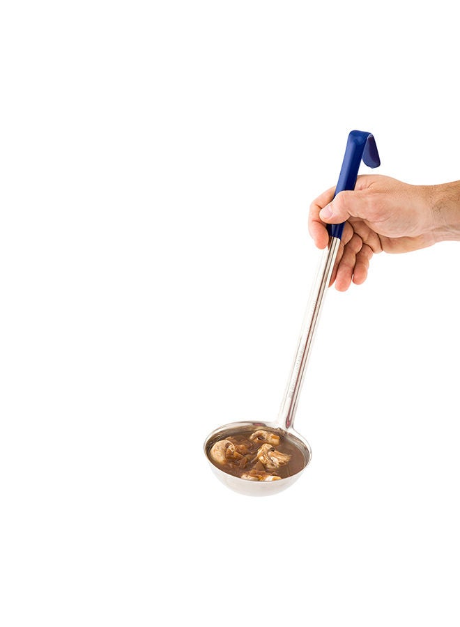Restaurantware Met Lux 8 Ounce Soup Ladle, 1 Hook Handle Serving Spoon - With Blue Handle, Dishwashable, Stainless Steel Cooking Ladle, For Pouring And Cooking, Perfect for Soup, Chilli, Or Batter - Image 5