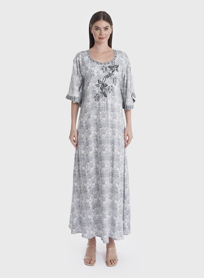 KASHKHA Viscose Printed Jalabiya - Image 1