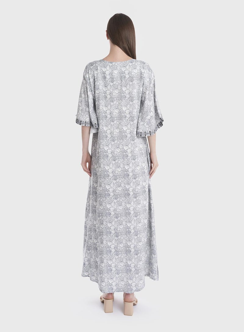 KASHKHA Viscose Printed Jalabiya - Image 2