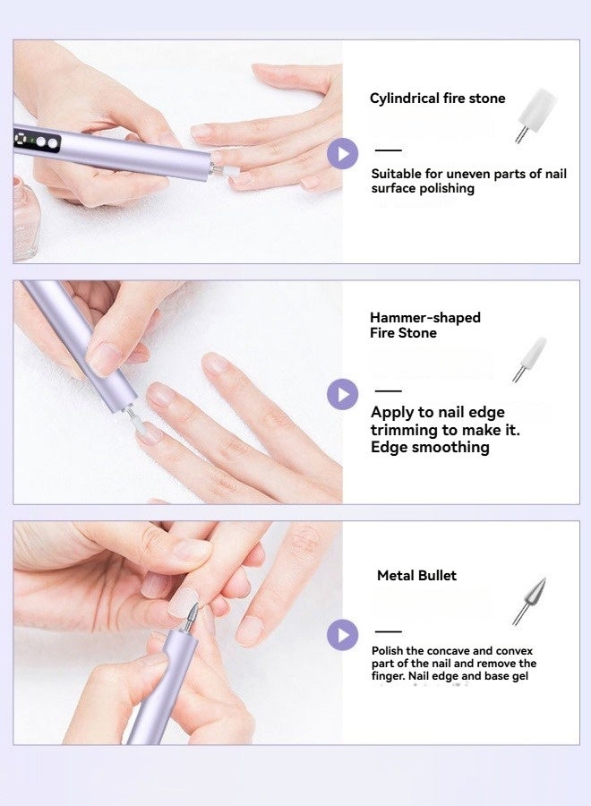 M MIAOYAN Home use multi-replacement head nail polisher portable professional nail polisher nail polish remover electric nail polisher - Image 5