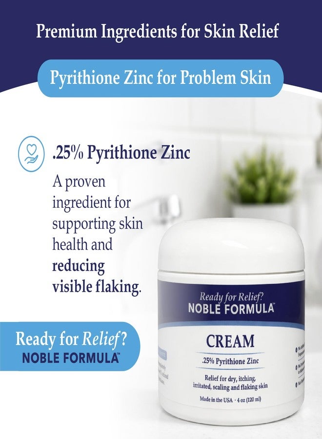 Noble Formula Pyrithione Zinc Cream 0.25% – Moisturizing Cream for Itching, Flaking, Dryness & Redness – Skin Support with Rosehip Oil, Squalane, Sweet Almond Oil & Vitamin E - 4 oz - Image 3