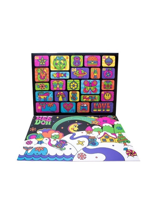 Needoh Calendar 24 Days of Surprises - Squishy Fidget Toys Set, Soft TPR Stress Relief Toys for Kids, Holiday Countdown Calendar Gift for Boys & Girls - Image 3