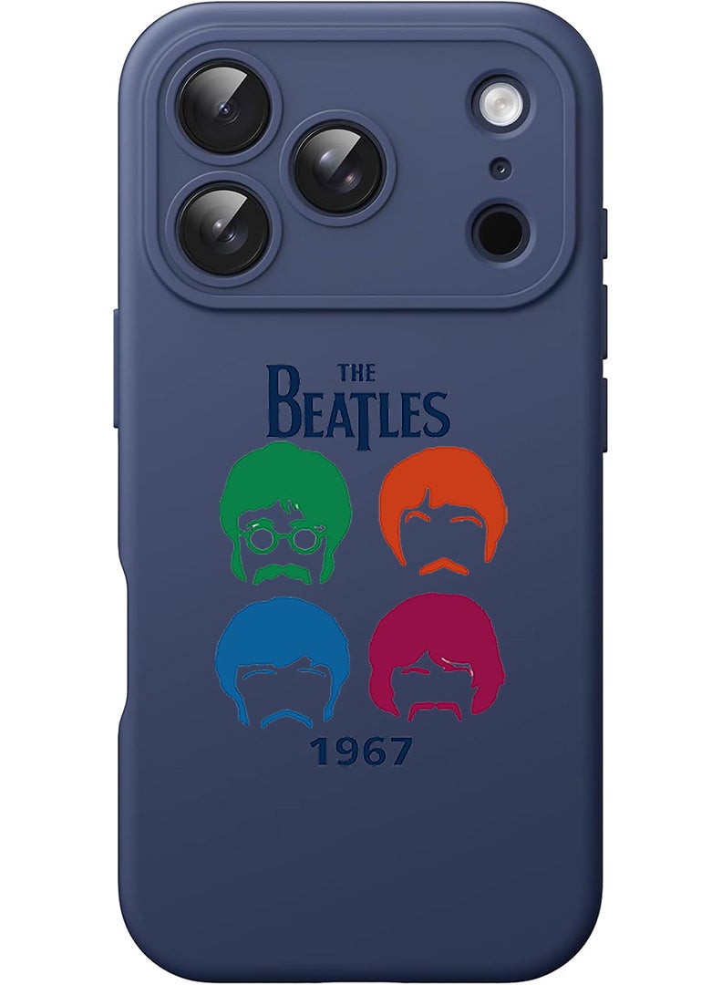 Theodor Protective Slim Fit Case Liquid Silicone Cover with Full Body Protection Anti-Scratch Shockproof Case For Apple iPhone 17 Pro Max (Blue) The beatles - Image 1