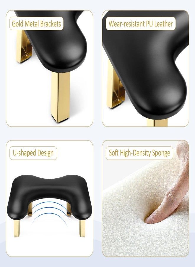 SZSJA Nail Arm Rest, Foldable Arm Rest for Nails Tech, PU Leather Nail Hand Rest, Nail Tech Client Arm Stand, U Shape Manicure Hand Rests for Foot Hand Holder, Black - Image 3