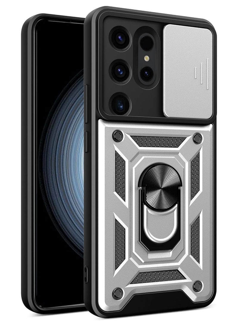 Generic samsung s25 ultra Shield Full Protection Case With Metal Ring &Slide Camera Cover For samsung galaxy s25 ultra 