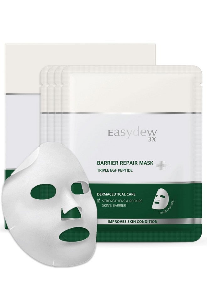 Easydew Barrier Repair Mask - Intense Moisture-Rich Face Mask With Revitalizing Cream Essence For Lasting Hydration With Egf Peptide, Ceramides, Hyaluronic Acid, 4 Sheets - Image 1