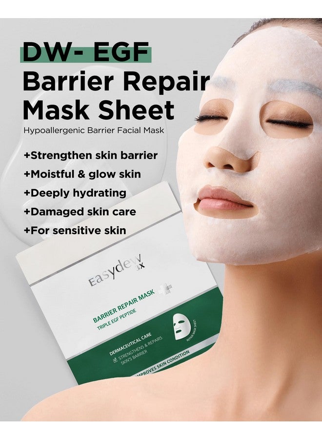 Easydew Barrier Repair Mask - Intense Moisture-Rich Face Mask With Revitalizing Cream Essence For Lasting Hydration With Egf Peptide, Ceramides, Hyaluronic Acid, 4 Sheets - Image 2