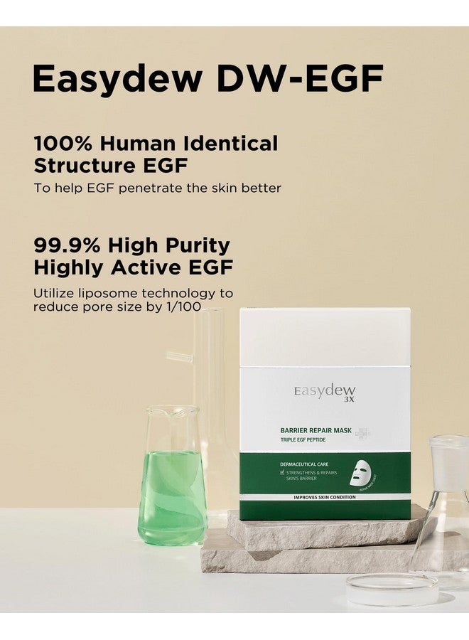 Easydew Barrier Repair Mask - Intense Moisture-Rich Face Mask With Revitalizing Cream Essence For Lasting Hydration With Egf Peptide, Ceramides, Hyaluronic Acid, 4 Sheets - Image 3