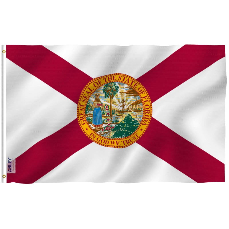 Anley Fly Breeze 3x5 Foot Florida State Polyester Flag Vivid Color and Fade proof Canvas Header and Double Stitched FL State Flags with Brass Grommets 3 X 5 Ft - Image 2