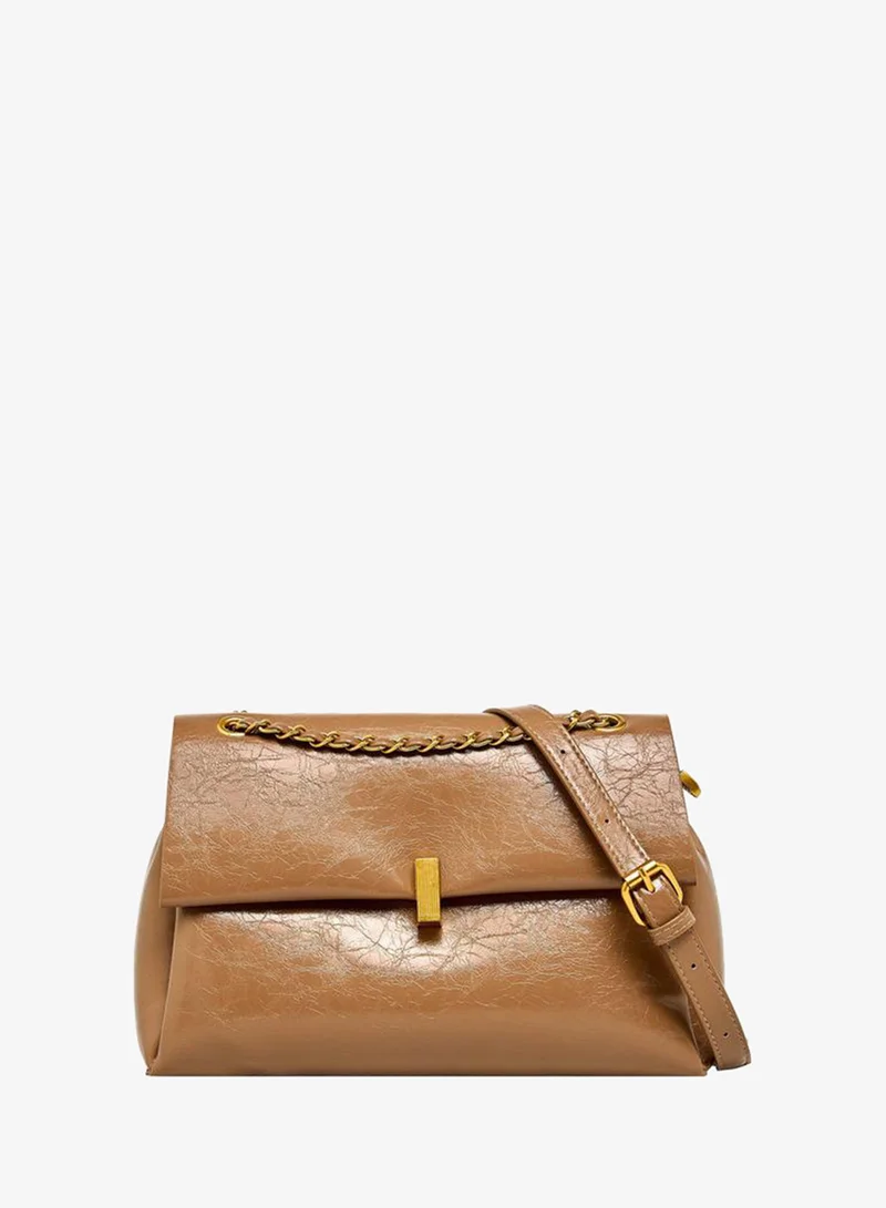 Splash FAV Textured Crossbody Bag Chain Strap