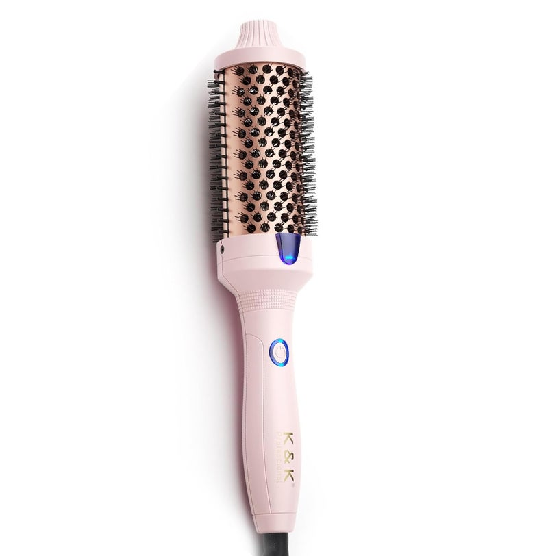 K&K Thermal Brush Curling Iron 1.77 Inch Ceramic Tourmaline Ionic Hair Styler for Loose & Voluminous Curls, Dual Voltage for Long Hair - Image 1