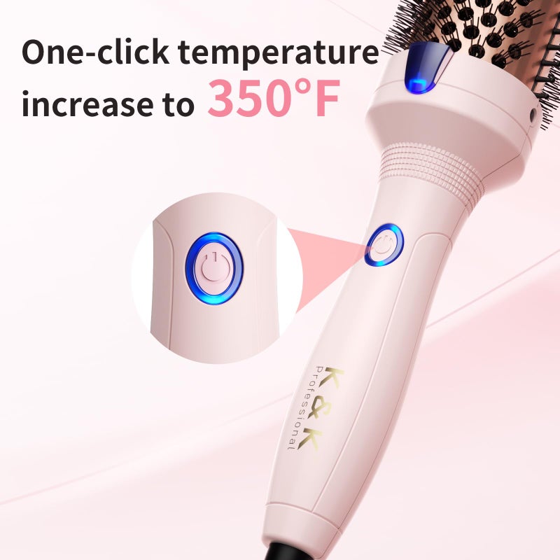 K&K Thermal Brush Curling Iron 1.77 Inch Ceramic Tourmaline Ionic Hair Styler for Loose & Voluminous Curls, Dual Voltage for Long Hair - Image 5