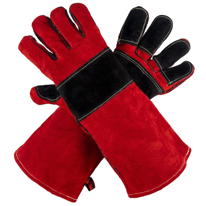 Grill Armor Gloves Grill Armor Welding Gloves  16inch 932  Leather ForgeMigStick  HeatFire Resistant Gloves MittsPot Holders For Oven Grill BBQ Furnace Stove Fireplace Tig Welder Animal Handling Glove
