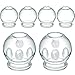 Nuanchu 6 Pieces Glass Fire Cupping Therapy Set Thick Chinese Acupoint Cupping Kit Professional Vacuum Glass Fire Jars with Finger Grips in 2 Sizes for Myofascial Massage Muscle Nerve Joint Pain - Image 1