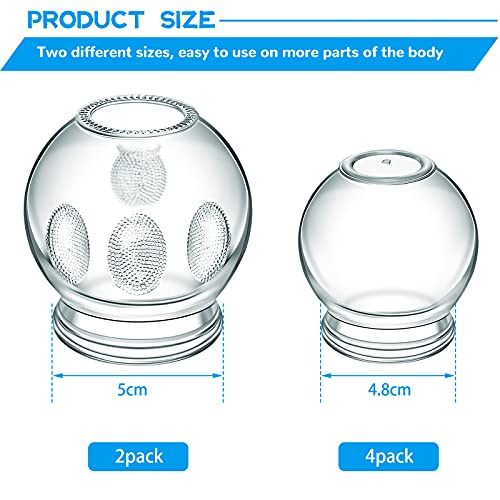 Nuanchu 6 Pieces Glass Fire Cupping Therapy Set Thick Chinese Acupoint Cupping Kit Professional Vacuum Glass Fire Jars with Finger Grips in 2 Sizes for Myofascial Massage Muscle Nerve Joint Pain - Image 5