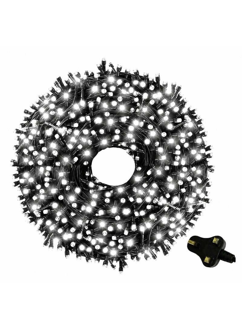 Cool White LED String Lights Black Wire Plug-in 15mtr 200 LEDs String Home Decorative LED Strip for Christmas EID - Image 2