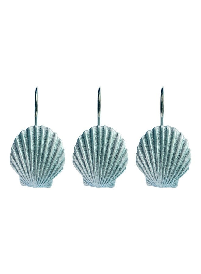 Twofishes Silver Starfish Shower Curtain Hooks S/12 Silver Seashell Shower Curtain Rings Pack of 12 Home Fashion Decorative Rust Proof Sea Anemone Shower Curtain Hooks Set of 12 - Image 5