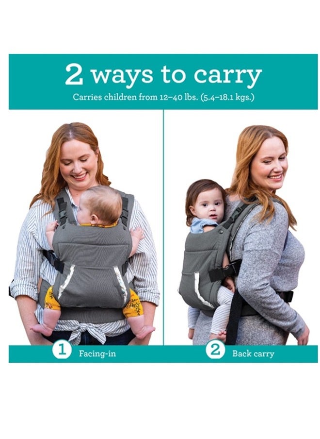 Beauenty Ergonomic Hoodie Baby Carrier With Removable Canopy, Grey  - Image 3