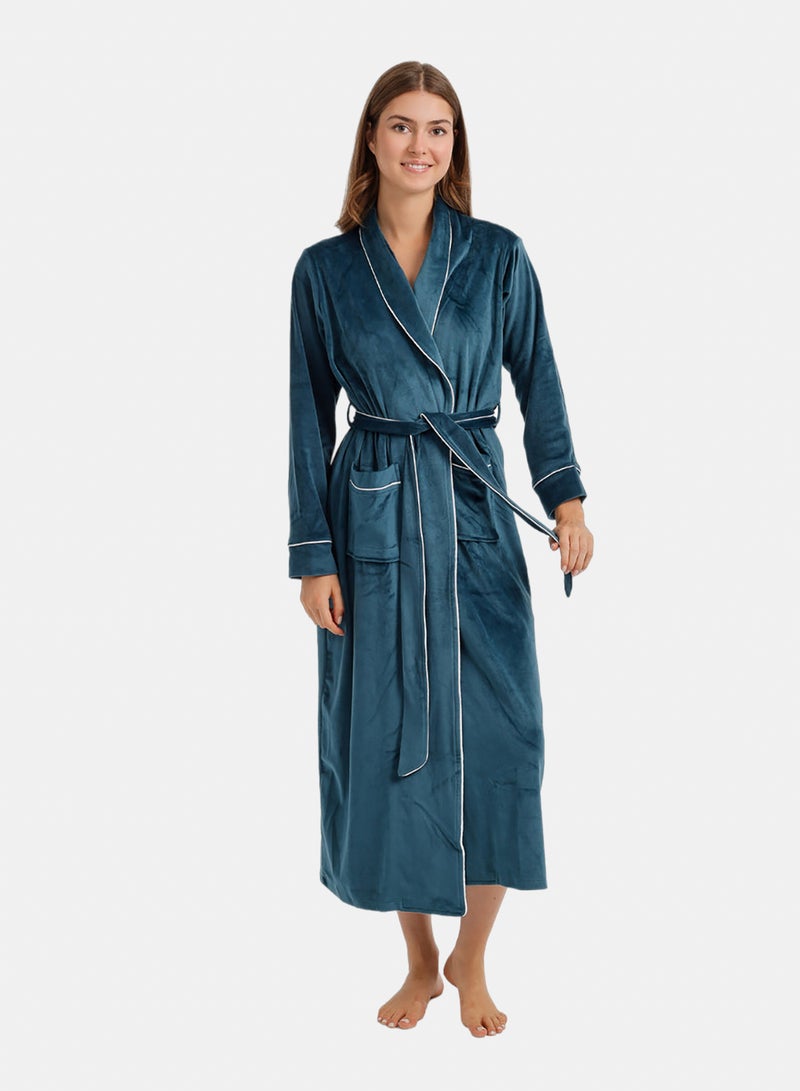 Carina Contrast Pipe Robe - Image 1