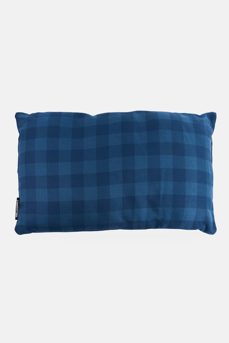 Karl Lagerfeld Checkered Decorative Cushion, Navy - Image 1