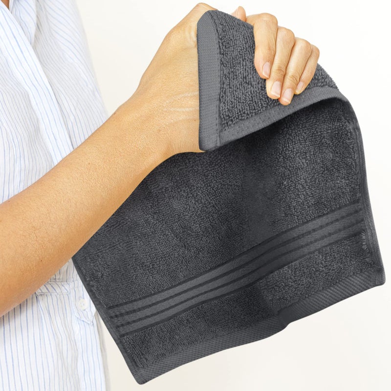 Utopia Towels 12 Pack Premium Wash Cloths Set (12 x 12 Inches) 100% Cotton Ring Spun, Highly Absorbent and Soft Feel Washcloths for Bathroom, Spa, Gym, and Face Towel (Grey) - Image 4